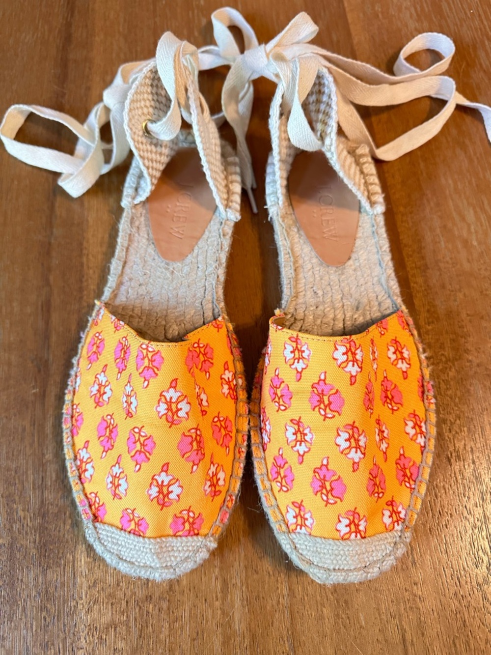 J. Crew D’Orsay Tie Up Espadrilles Size 6